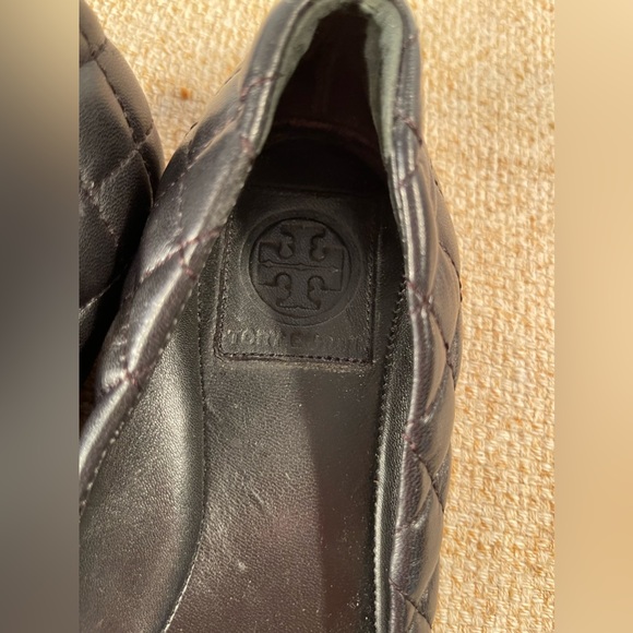 Tory Burch Kaitlin Quilted Leather Gold toe Ballet flats - Picture 3 of 4